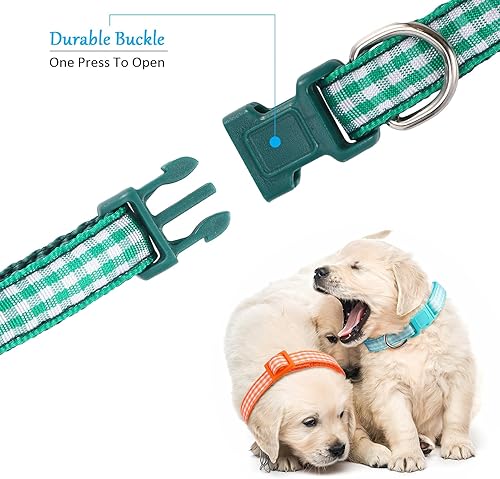 Miniatura 3 de Auidy_6TXD 14 collares ajustables para cachorros, collares de nailon suave, collares de identificación para cachorros y perros pequeños (M), 14