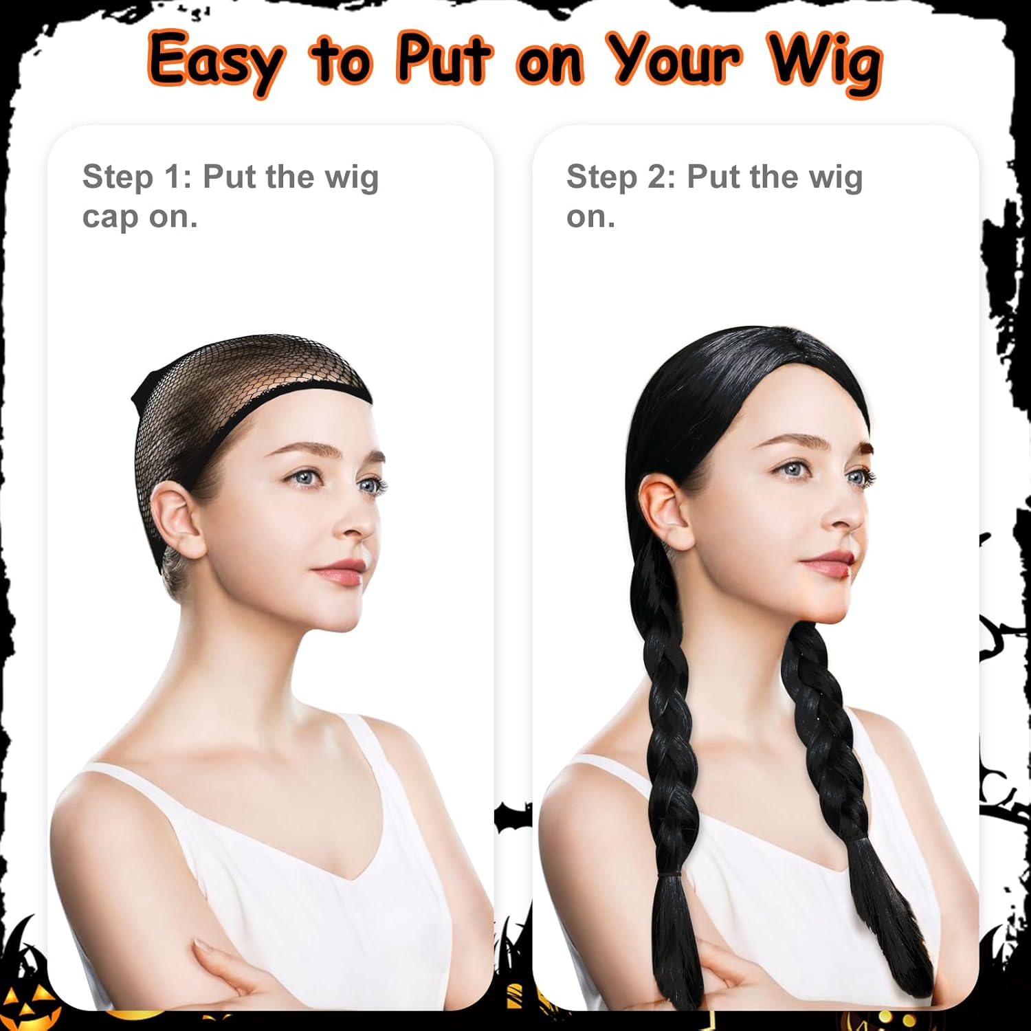 Women Halloween Costumes Adult, Long Sleeve White Collar Black Gothic Dress for Women, Halloween Costumes for Woman - Image 9