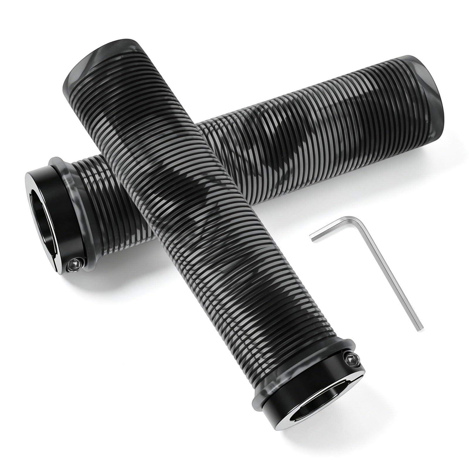 Puños para manillar de bicicleta, 1 par de puños de manillar de bicicleta, 22 mm con bloqueo de aluminio, ergonómicos, de goma antideslizante, para bicicleta de montaña, bicicleta de montaña