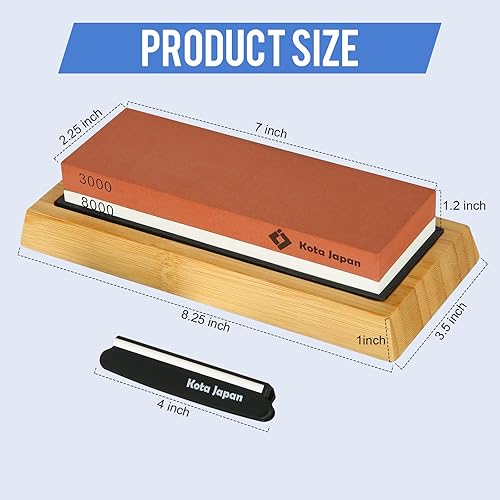 Miniatura 14 de Kota Japan piedra de afilar premium Piedra para afilar cuchillos naturales, KIT AGRADABLE, suave, SIN ESFUERZO Base antiadherente, SEGURIDAD