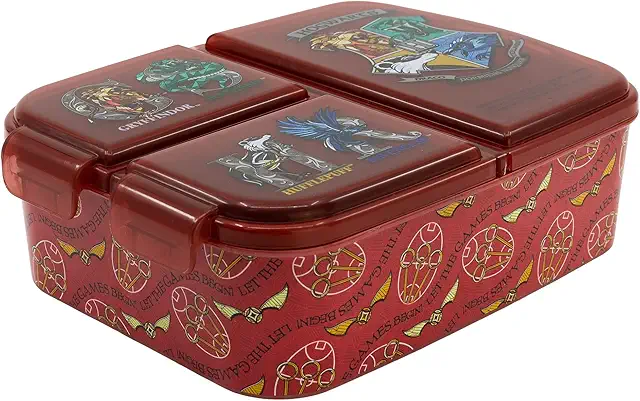 Harry Potter Lunch Box with School Shields Sandwich Maker, Multicolored