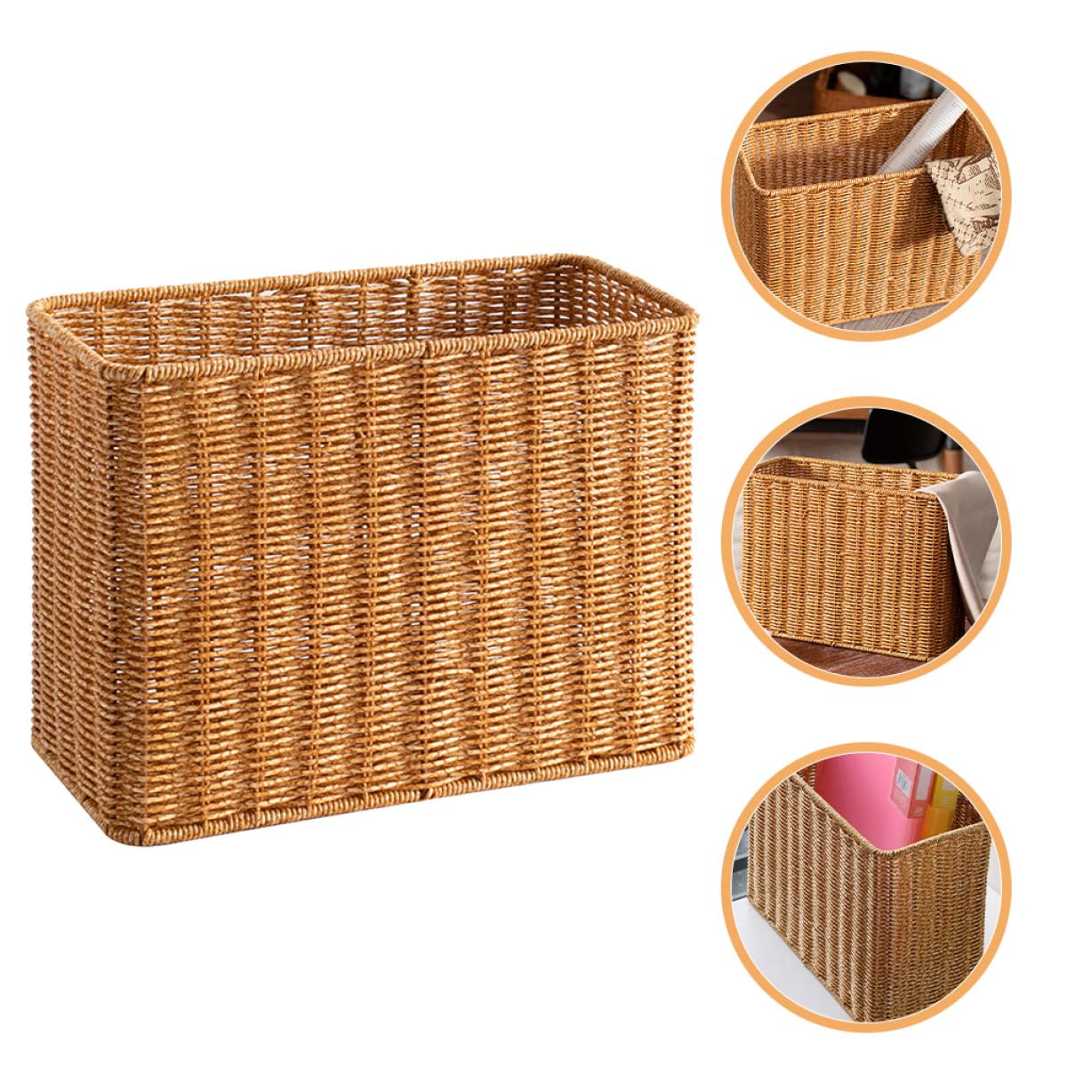 Cestino da Scrivania Alto in Plastica Resistente, Organizzatore Portaoggetti Grande per Ufficio e Casa, Contenitore Decorativo per Frutta e Articoli Vari