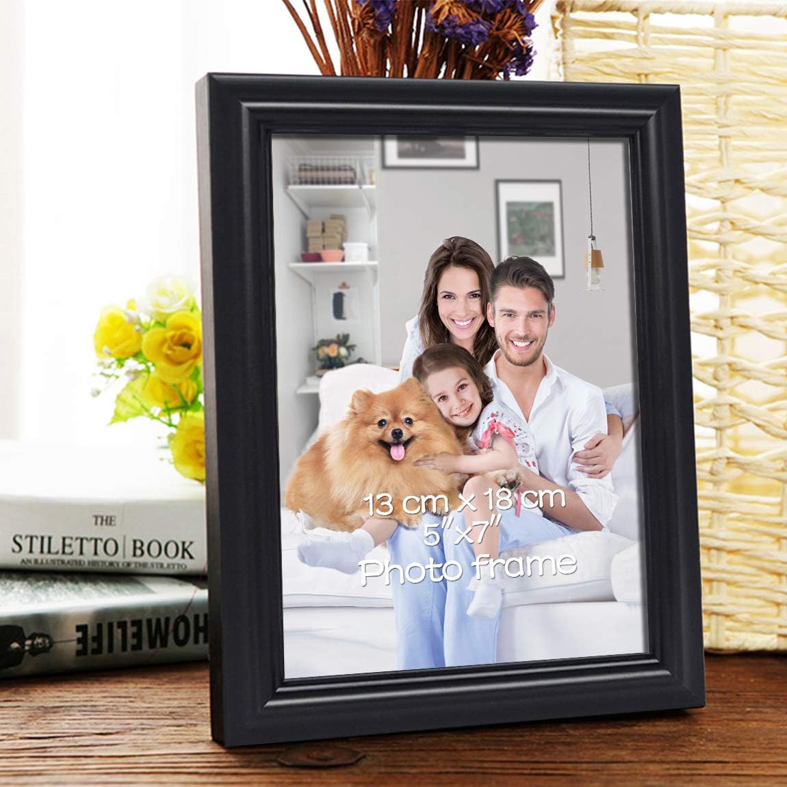 12 Pack 5x7 Picture Frame Set Hold 5 by 7 inch Black Photo Frames