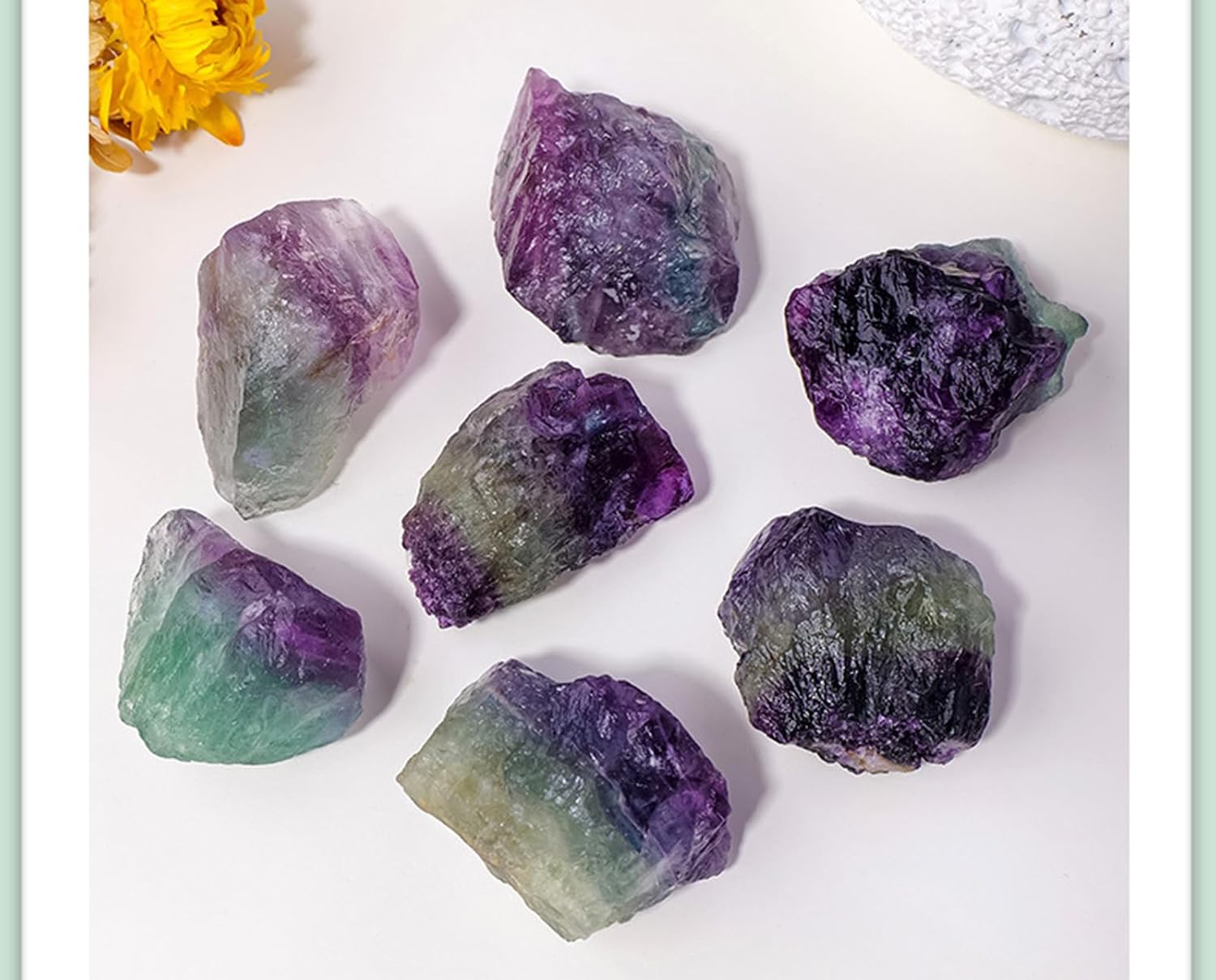 Natural Rainbow Fluorite Rough Stones Bulk – Raw Fluorite Crystal Chunks | Aromatherapy Essential Oil Diffuser, Aquarium Gravel, Crystal Cleansing & Recharging, Vase Filler,