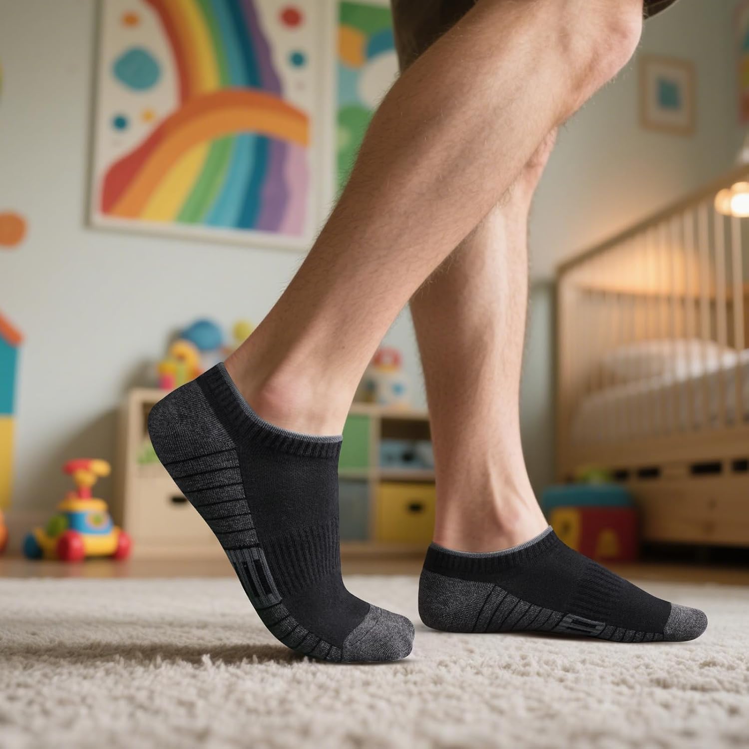 YUEDGE Men's Ankle Socks For Men, Breathable Anti-Odor Low Cut Short Thin Mens Socks, 5/10 Pairs/Pack - Image 5