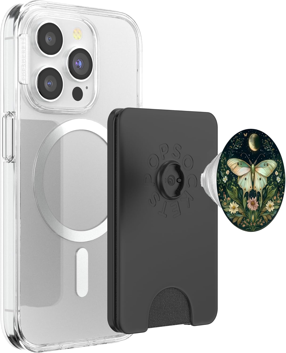 Luna Moth PopSockets PopWallet for MagSafe