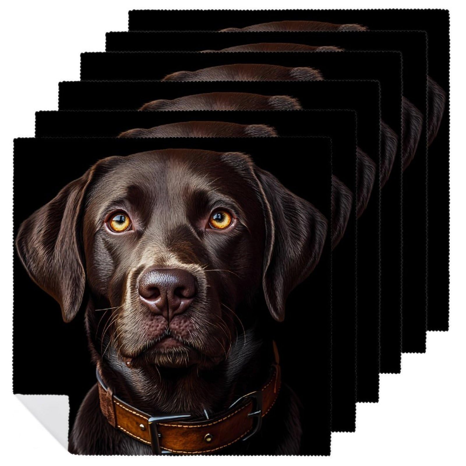 Servilletas de cena de tela con Labrador marrón, el detalle ideal para amantes de los perros