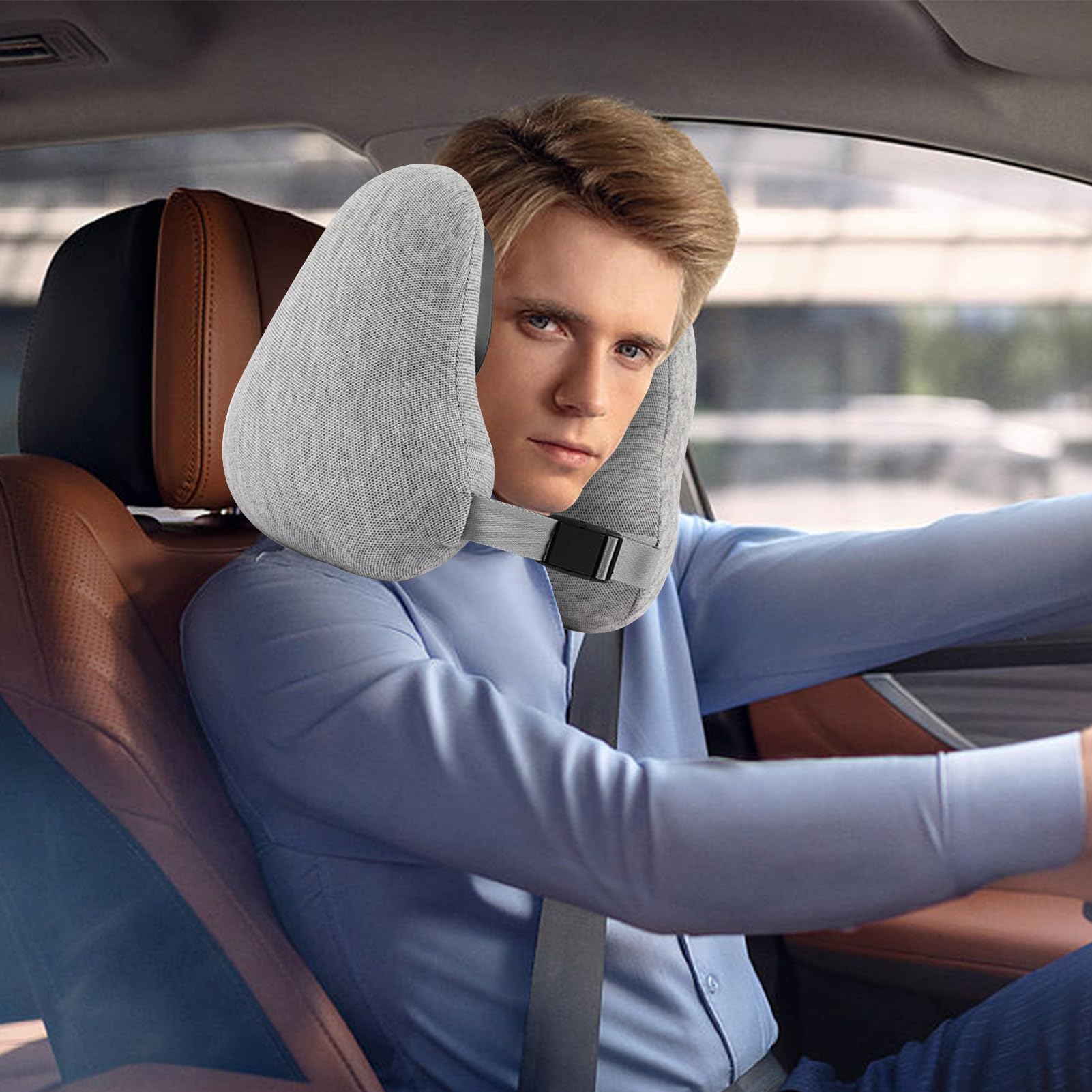 Almohada De Viaje De Espuma Viscoelástica Almohada De Viaje En Forma De U | Cojín Ergonómico Transpirable con Espuma Viscoelástica Ligero y Cómodo para Vuelos Coche Camping Silla