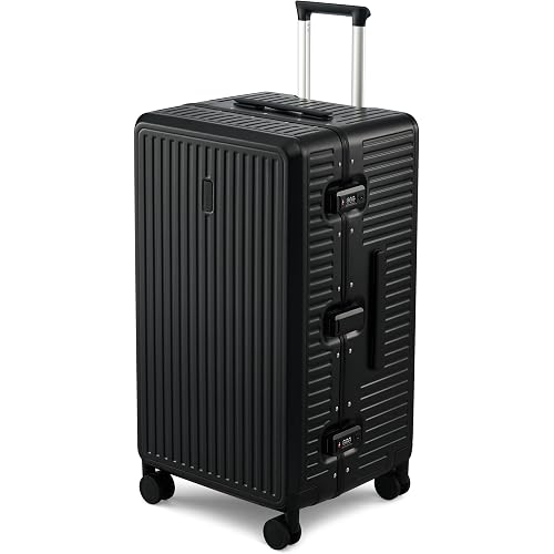 MILADA 28'' Hardshell Checked Suitcase, Trunk Zipperless Aluminum Luggage
