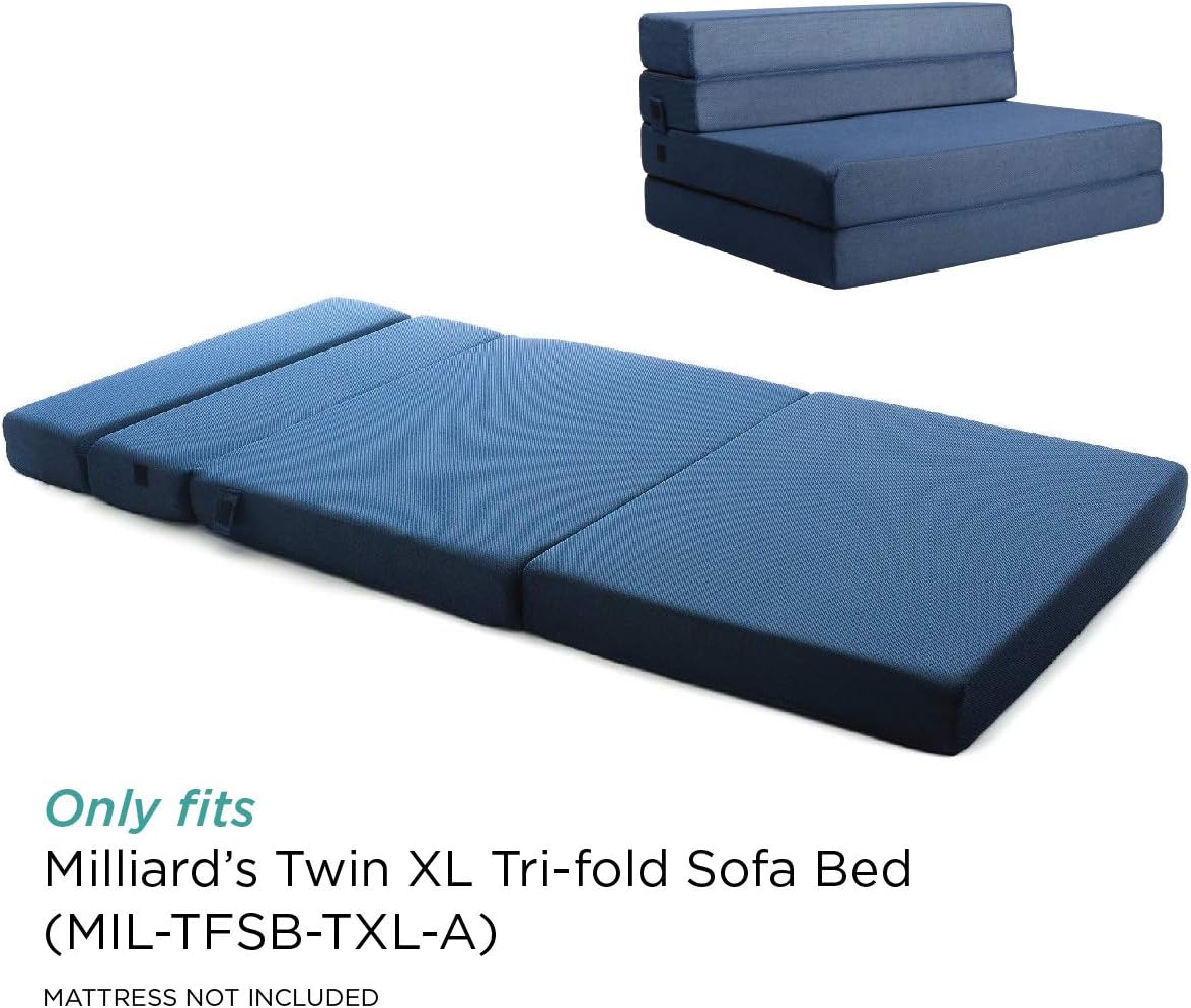 Milliard Folding Mattress Queen Size Guest Futon Foam Bed TriFold Sofa