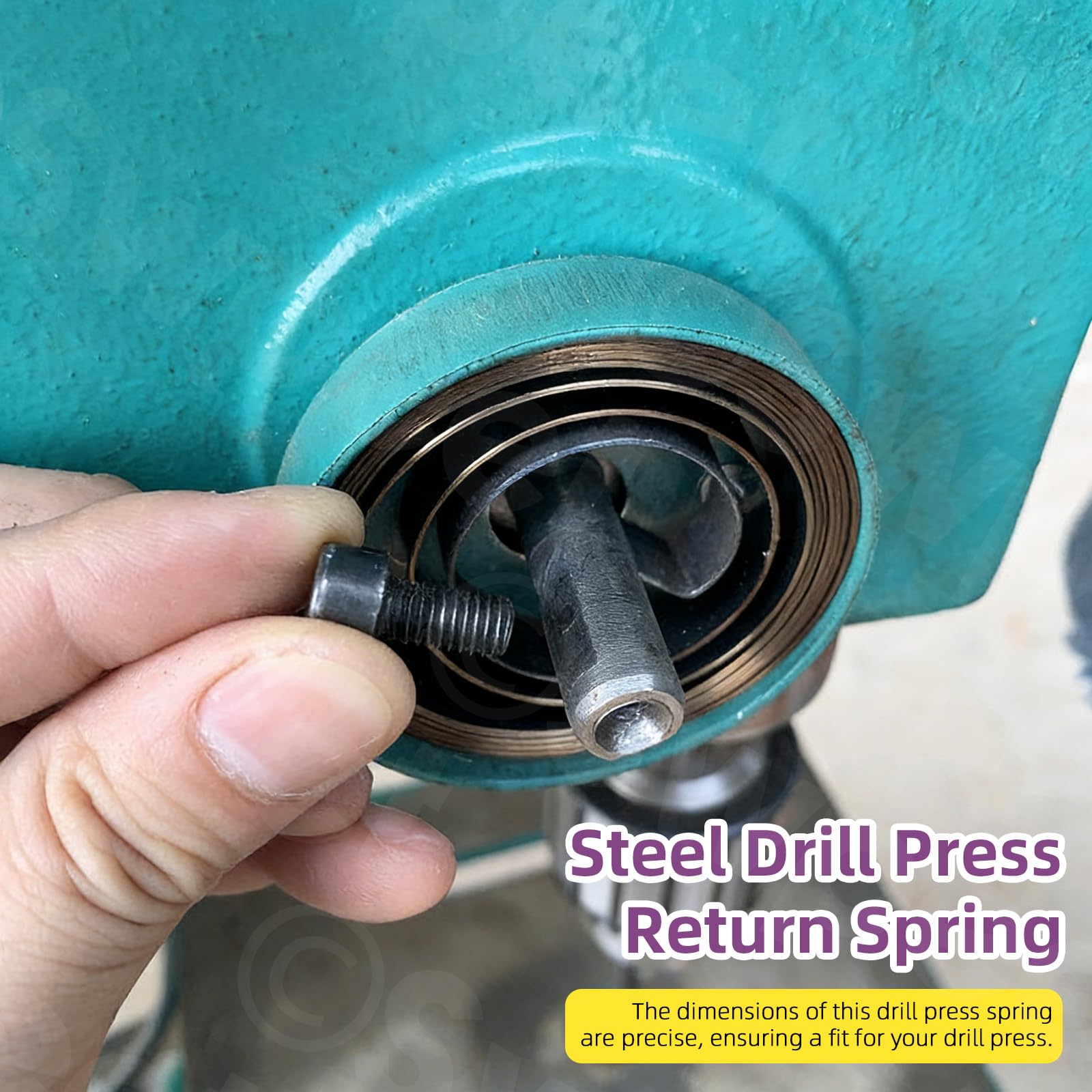 Swpeet 3Pcs 53 x 10 x 0,8 mm Kit di molle di ritorno della stampa del trapano, Assemblaggio delle molle di ritorno della bobina di alimentazione della molla di Quill, Sostituzione della molla di reset