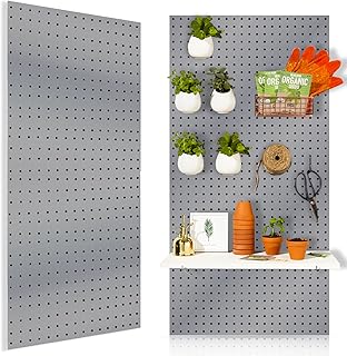 Sponsored Ad - 2 Pcs 15.7" x 15.7" Pegboard, Metal Peg Boards for Walls, Craft Pegboard Organizer Storage Kit, Gray, Shed ...