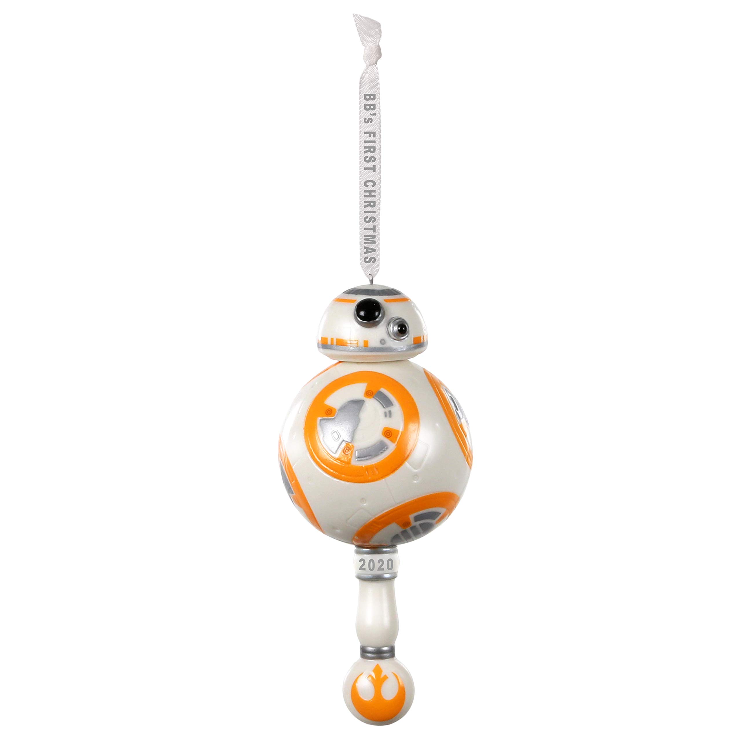 Keepsake Ornament 2020 Year-Dated, Star Wars BB-8 Baby's First Christmas, Porcelain With Rattle