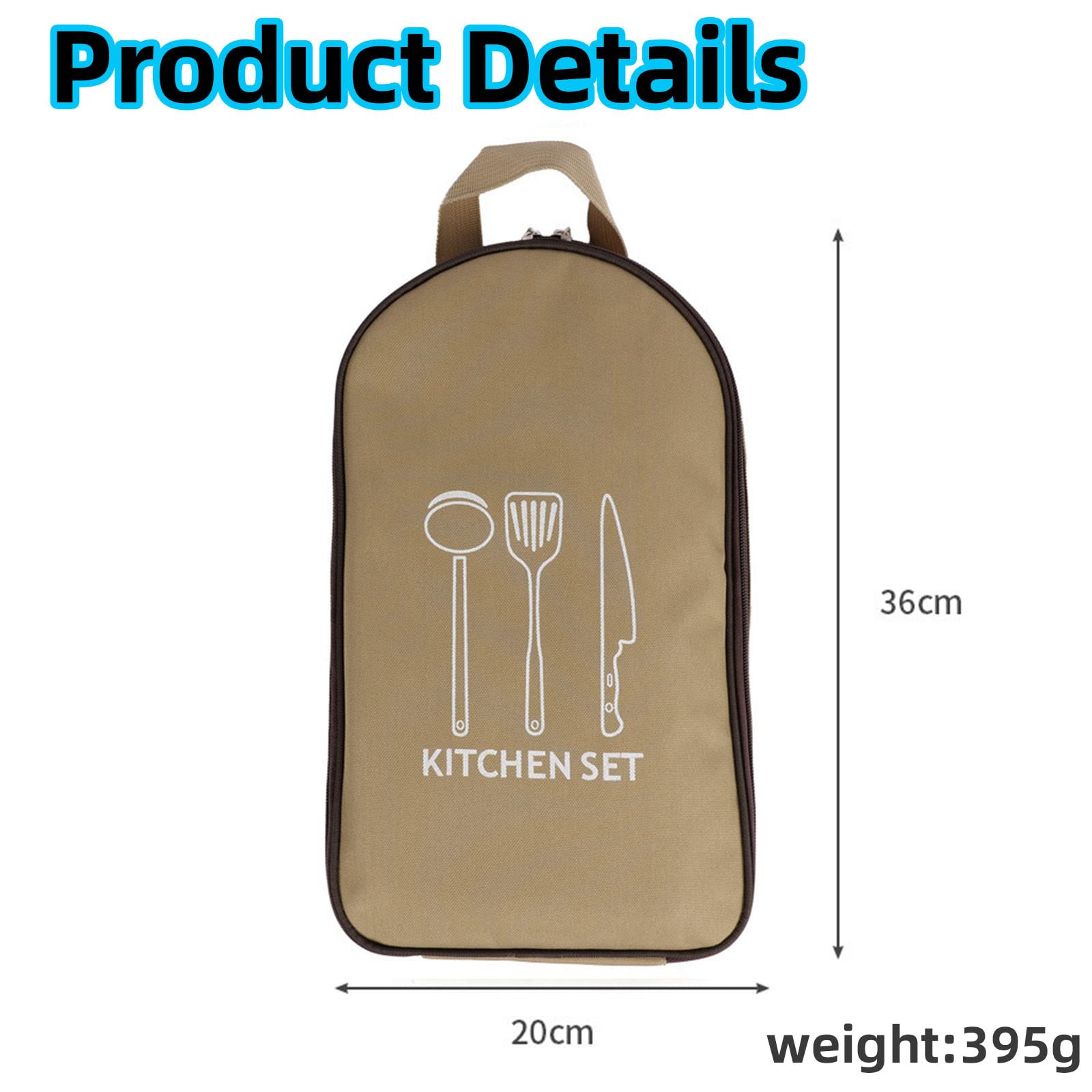Jaugufiy Chef Knife Bag ?Camping Utensil Bag Portable Silverware Bag Travel Cookware Storage ?Knife Backpack and Waterproof Chef Bag?Tote Picnic BBQ Tableware Fork Spoon Chopsticks Organizer (khaki)