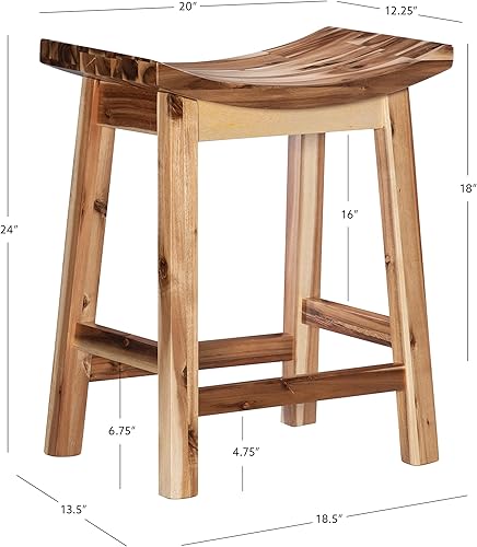 Miniatura 3 de Powell Muebles Dale Saddle Bar Taburete Madera Natural