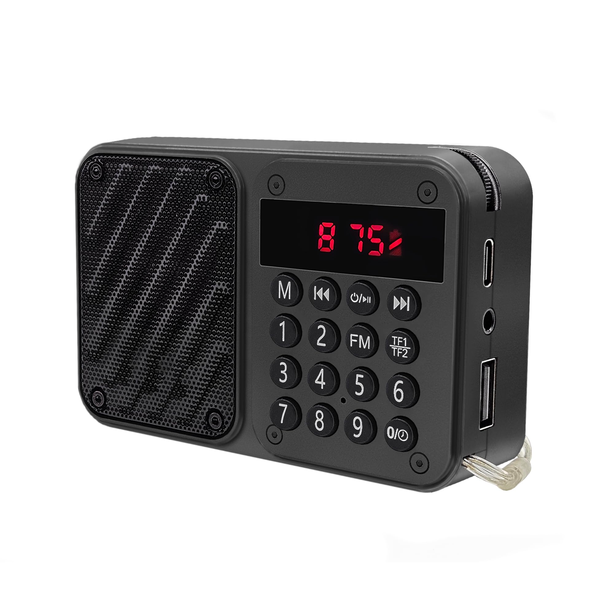 M7 Pocket Blast FM Radio with Bluetooth Speaker with Powerful Sound, 6w-12 Hours (Tupe C Charging) and Number Pad (AUX, SD Card, USB Input (AUX, SD Card, USB Input) (Black, 2.0 Channel)
