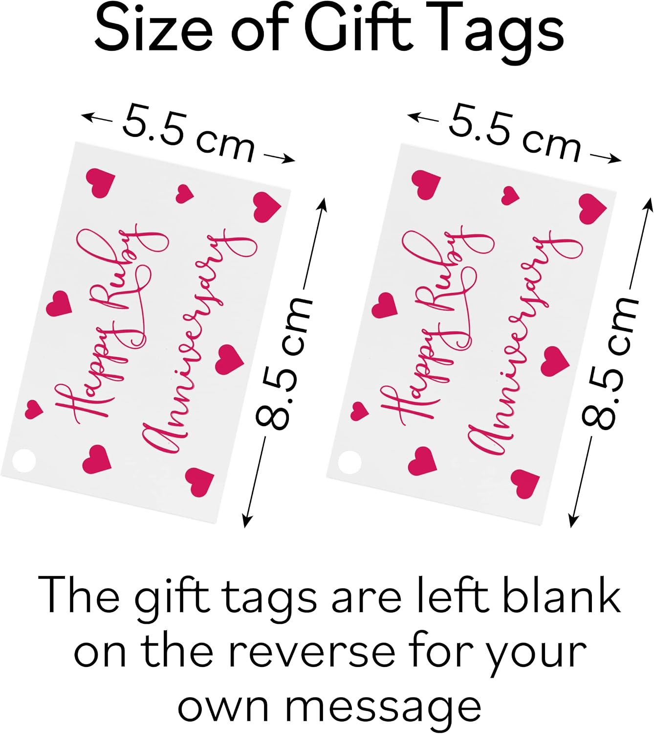 Hunts England - 2 Sheets Of 40th Ruby Wedding Anniversary Luxury Wrapping Paper - Includes 2 Gift Tags - Iconic Collection - For Husband, Wife, Couple, Friends, etc. - 40 Years - Image 5
