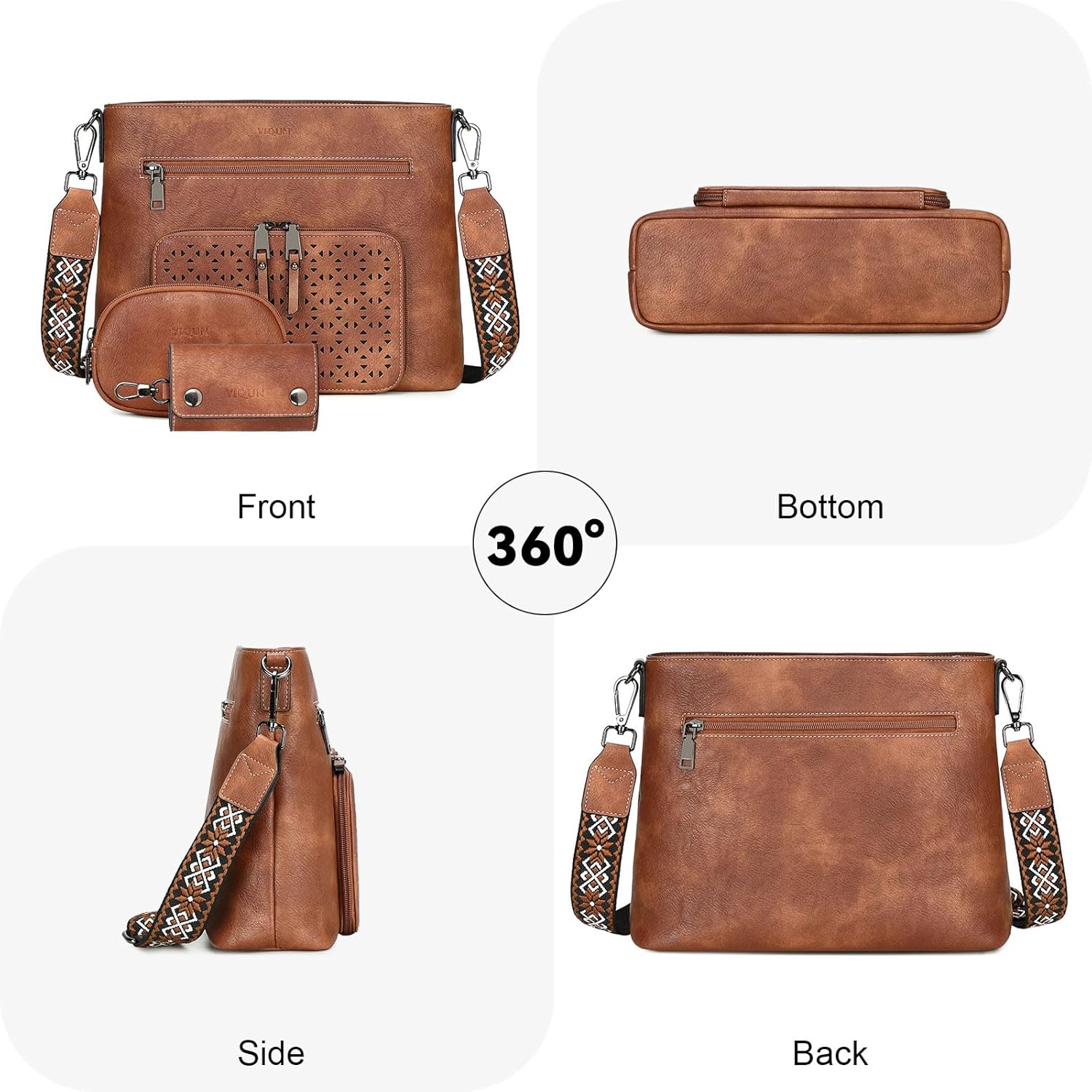 Crossbody Purse for Women, Medium Crossbody Bags, Multi Pocket Cross Body Bag Woman, PU Leather Women's Shoulder Handbags - Image 5