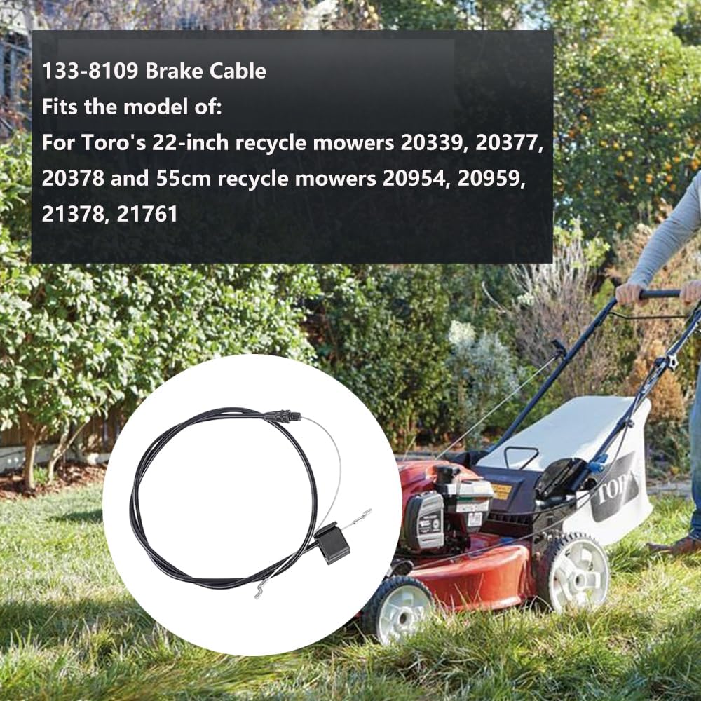 133-8109 Brake Cable for Toro 22" Recycler Lawn Mower, Fits Models 20339 20377 20378 21379 20954 20959 21761 20330 10642 10603 10641