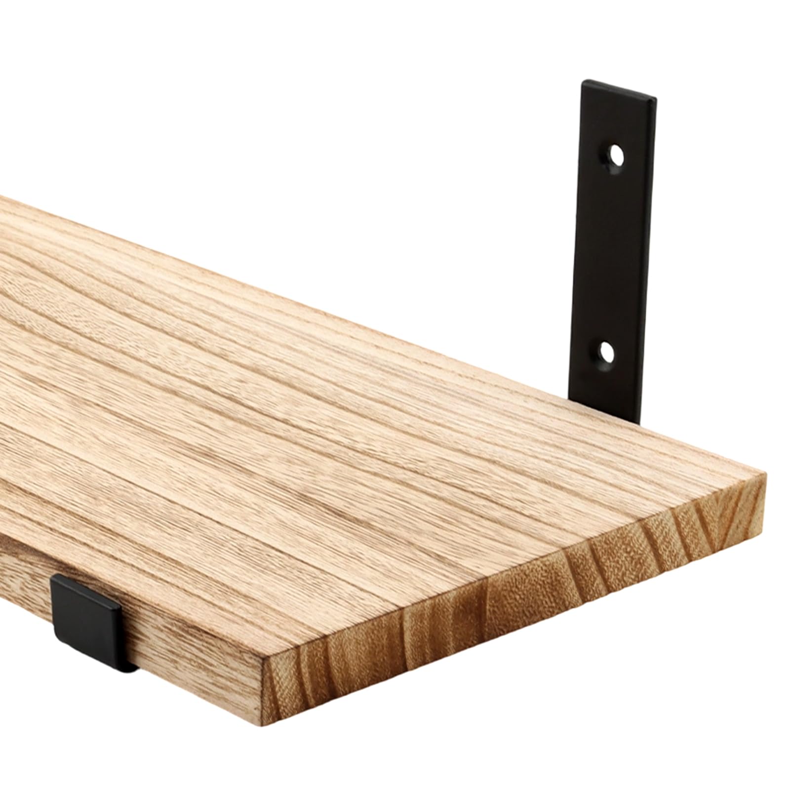 4 sztuki regałów ściennych z drewna, 40 x 15 x 1,5 cm, regały wiszące, montaż na ścianie za pomocą śrub, metalowe regały ścienne do kuchni, łazienki, sypialni