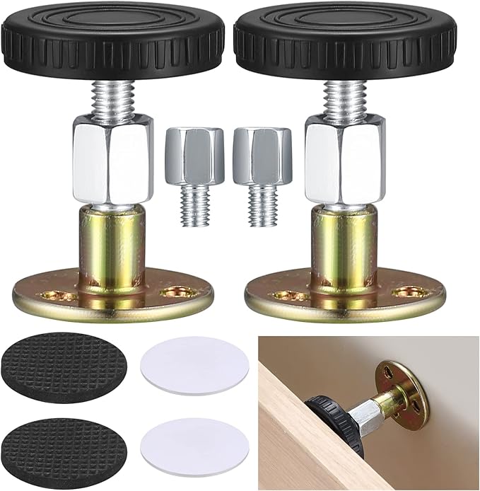 XxinXrong2 Packs Headboard Stoppers, Adjustable Threaded Bed Frame Anti
