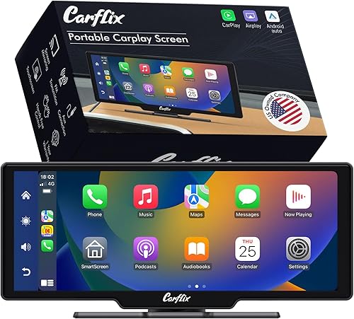 Miniatura 1 de Pantalla inalámbrica portátil CarPlay para automóvil, pantalla de reproducción de coche de 10.26 pulgadas y estéreo compatible con Android Auto y