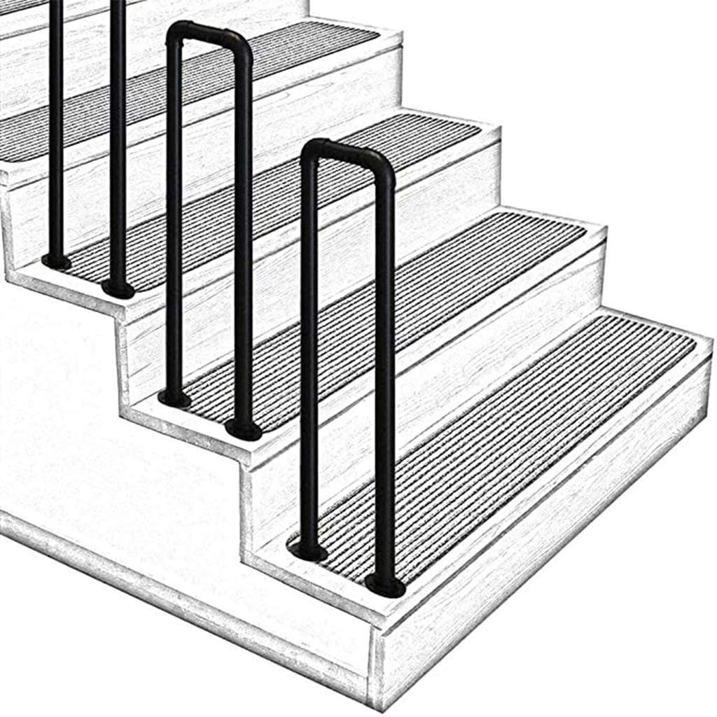 Main courante de transition d'escalier en fer forgé au design loft et villa