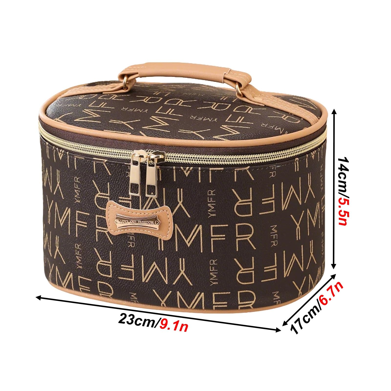 Borsa da Toilette Impermeabile, Portatile Porta Trucchi, Ideale per le Donne, con Divisorio Integrato, Facile da Pulire, Ampio Scomparto per Mantenere un Look Impeccabile Sempre(Coffee)
