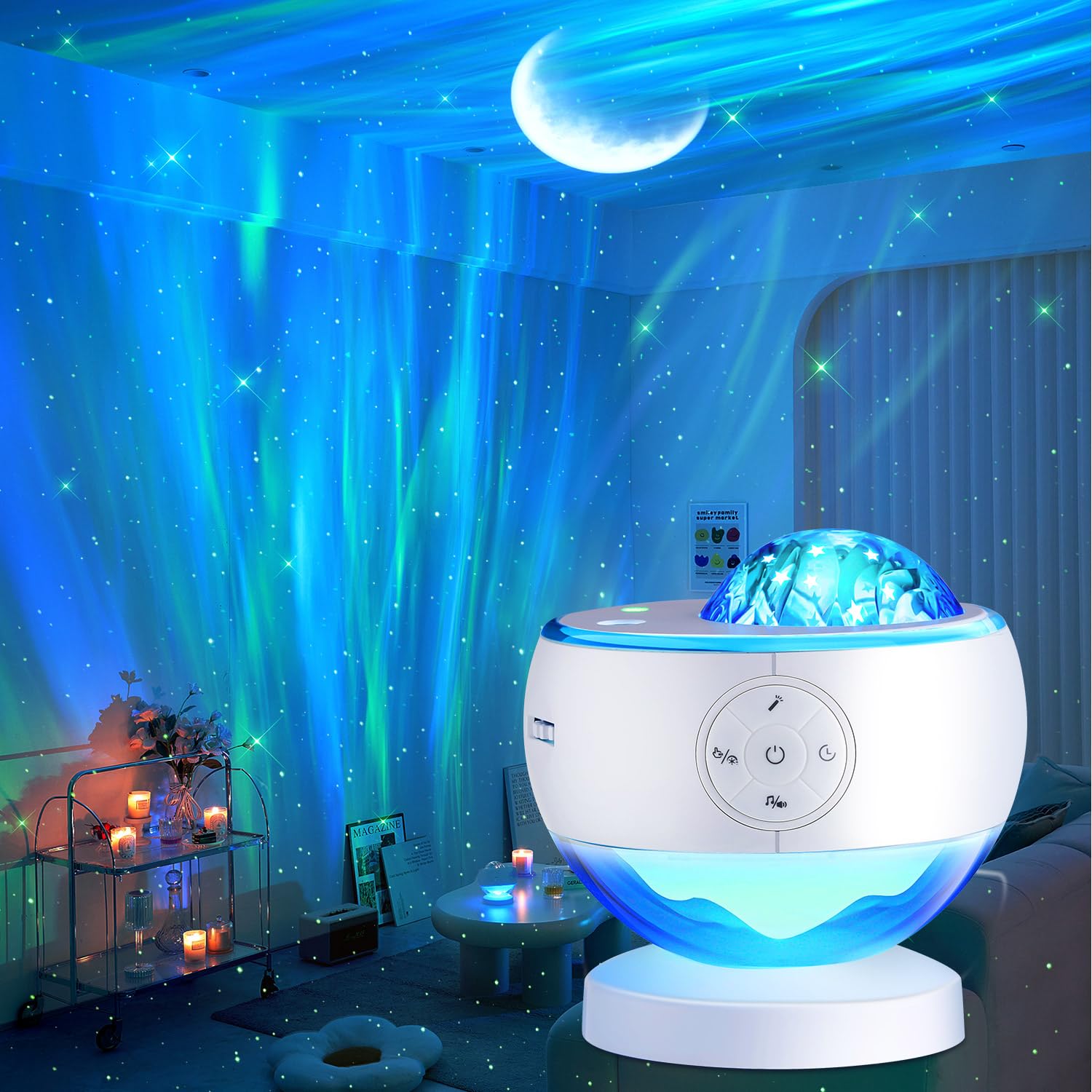 Photo 1 of COOLNIGHT Aurora Light Galaxy Projector with Bluetooth Speaker