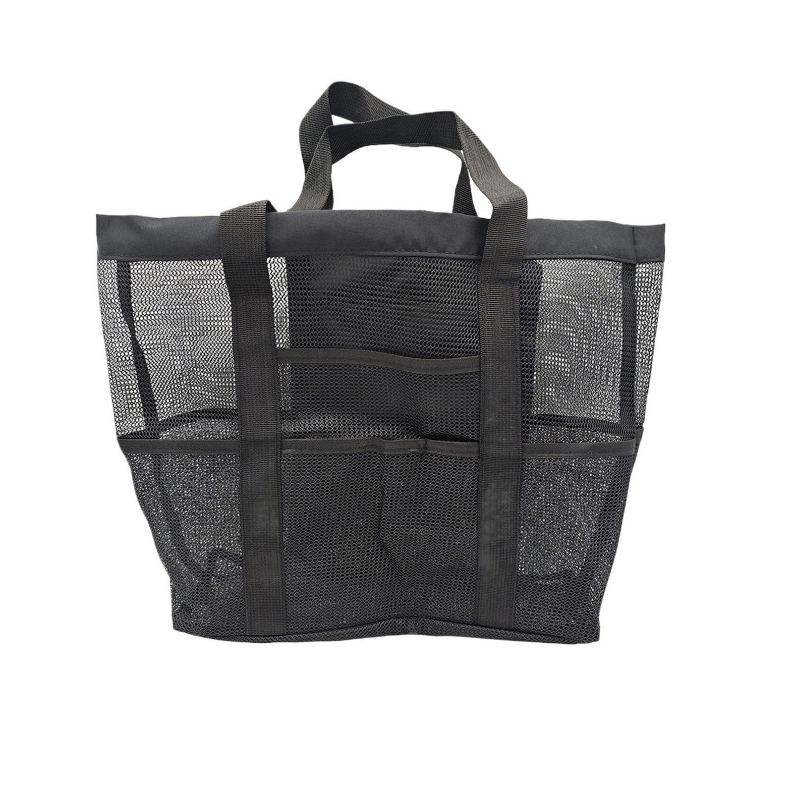 Bolsa de playa malla multibolsillos de gran capacidad de mano 2