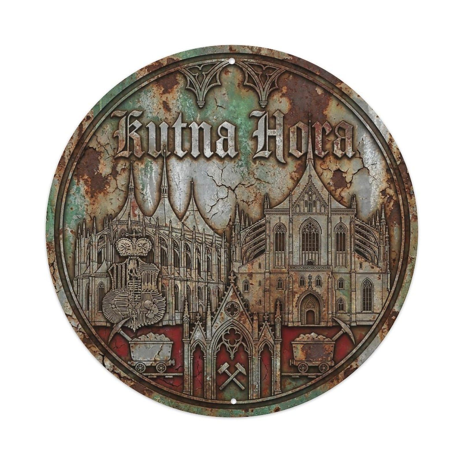 Czech Travel Vintage Kutna Hora Metal Tin Sign