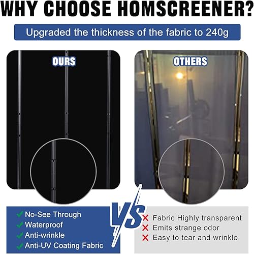 Miniatura 2 de Divisor de habitación portátil de 6 pies y pantallas de privacidad plegables, divisor de tela de 132 pulgadas de ancho para separación de