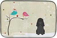 Vista 90 de Caroline's Treasures BB2508DDM - Tapete de secado de platos de perro de montaña bernés con regalos de Navidad entre amigos, tapete absorbente