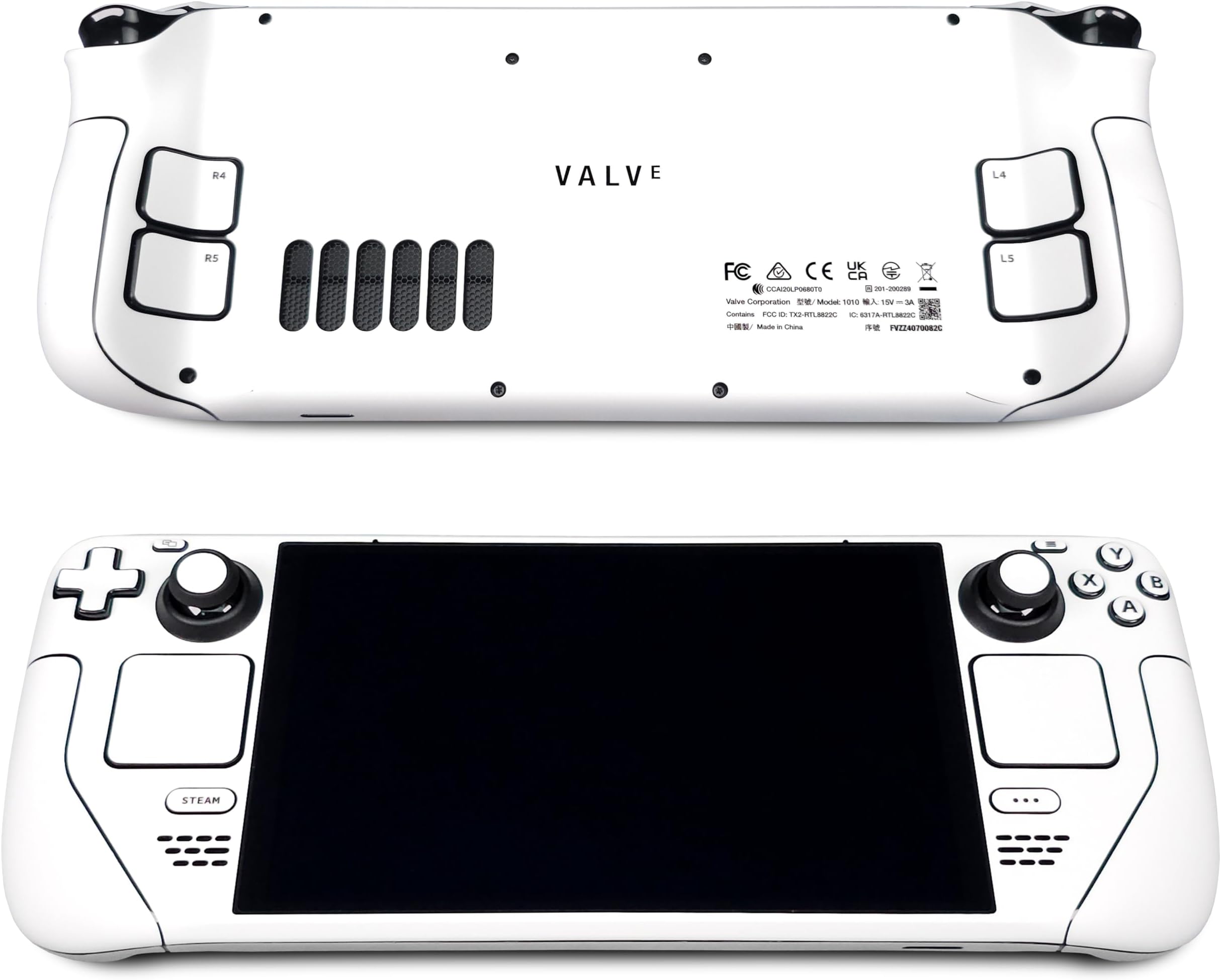 Steam Deck Skin, White Edition, Full Wrapping Vinyl Skin for Steam Deck (Designed by )