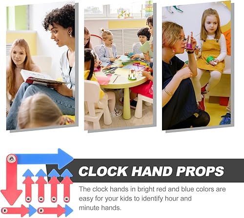 Miniatura 9 de EXCEART Manecillas de reloj de plástico para ocasión aplicable, adecuado para el hogar, escuela, aula, manualidades de bricolaje y así sucesivamente
