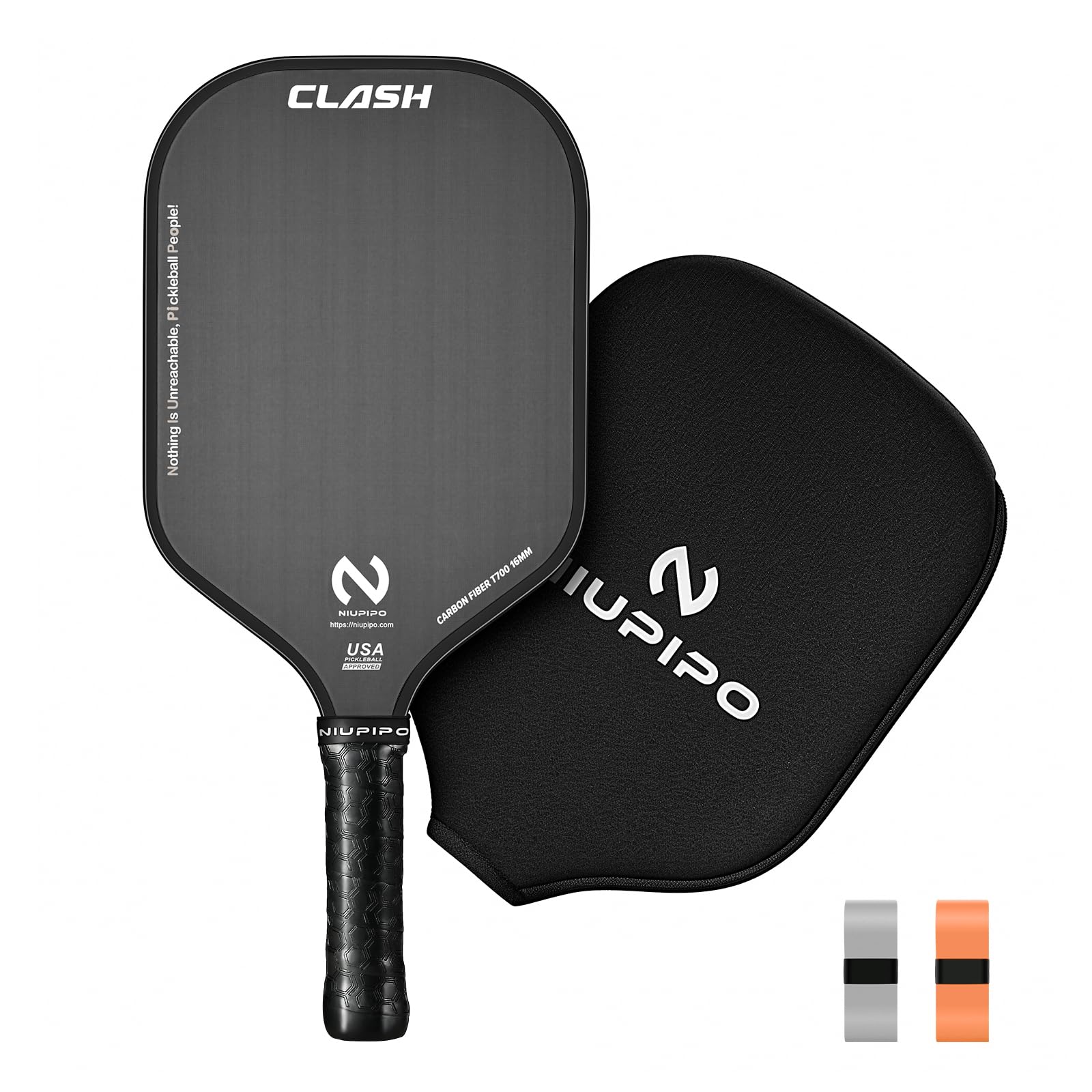 niupipo Pickleball Paddles Set of 2/4/1, USAPA Approved Graphite Carbon Fiber Pickleball Rackets, Polypropylene Honeycomb Core, Cushion 4.72In Grip,