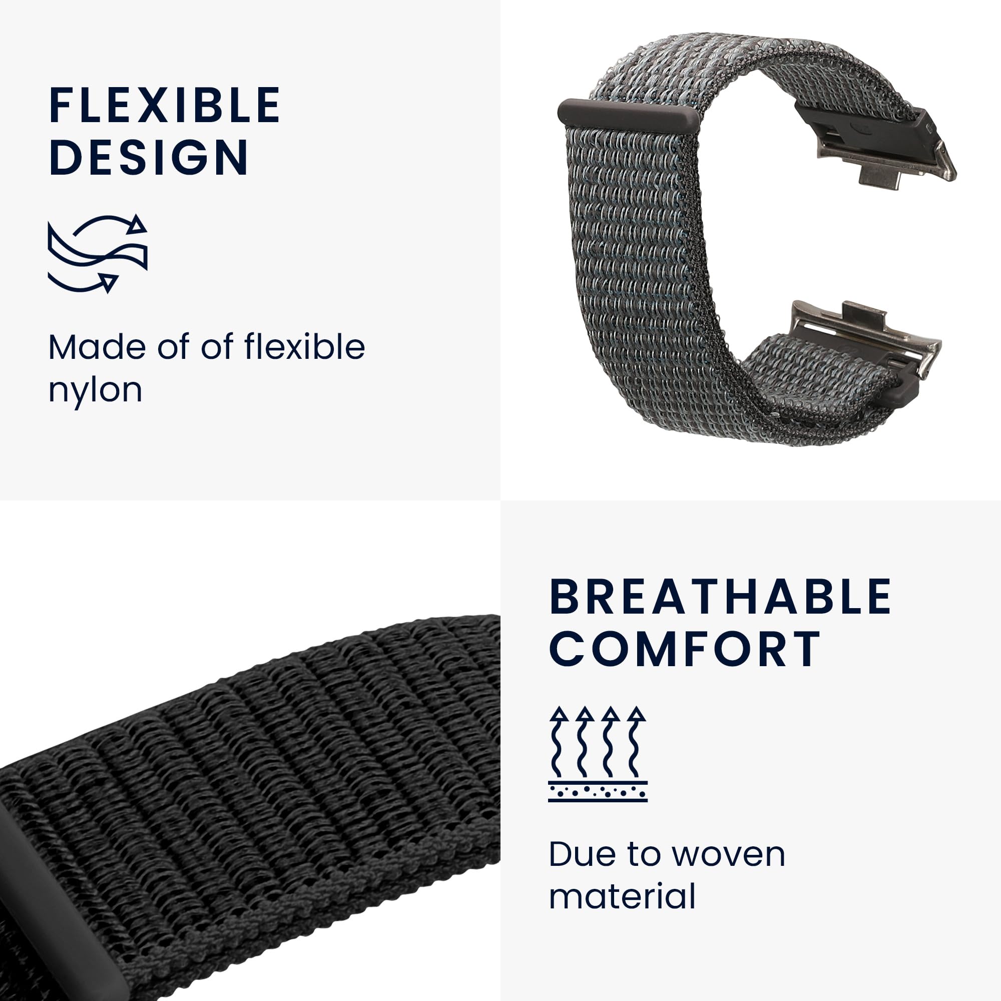 kwmobile 2 x pasek do zegarka Xiaomi Redmi Watch 4 / Band 8 Pro - zestaw opasek fitness z nylonu - zapasowy smartwatch - czarny wielokolorowy