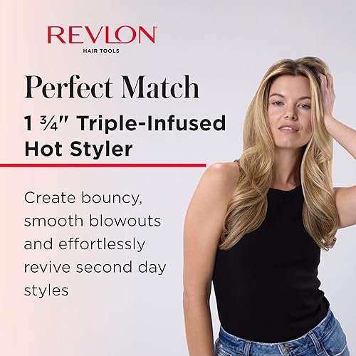 Miniatura 2 de REVLON Perfect Match Hot Styler - Cepillo térmico para peinar y extender los golpes, cepillo caliente para rizos, cuerpo y volumen, reduce el