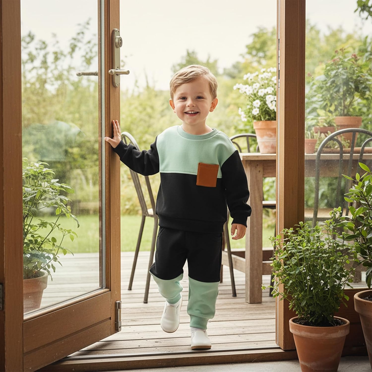 Toddler Baby Boy Clothes Fall Winter Fleece Outfits Color Block Sweatshirt & Jogger Pants Set 6 12 18 Months 2T 3T - Image 4