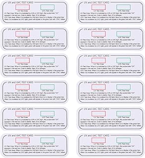 iplusmile UVC Test Strips 12pcs Indoor UVC-UVA Light Identifiers - UVC-UVA Indicator Cards for Home
