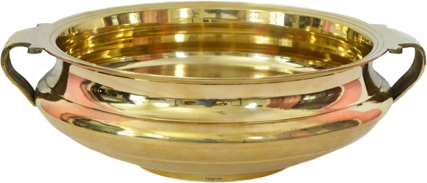 Casted Heavy Weight Brass Kerala Traditional Urli Pot/Bowl- Dia 12 inches, Wt. 5.500 kg, Suitable for Cooking, Home/Office Decor, Gift Item