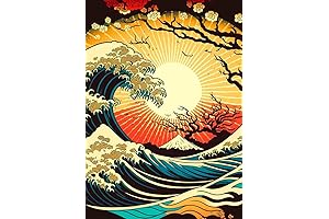 5D Diamond Painting Kits for Adults - Captivating Sunset Waves