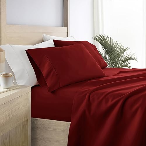 Vista 58 de Linen Market Juego de 4 piezas de sábanas tamaño Queen - transpirables, patrón de doble cepillado refrescante – Sábanas de bolsillo profundo de 16