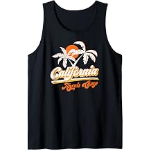 Angels Camp California 70s Retro Sun Palm Trees Souvenir Tank Top