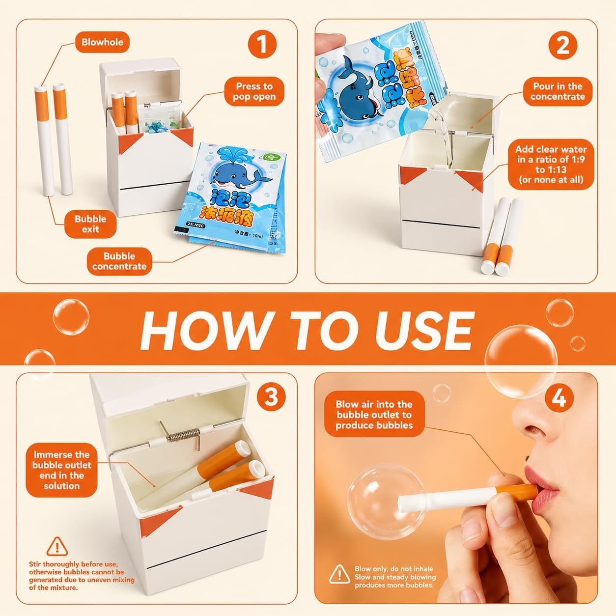 Bubble Cigarette Stress Relief Gift – Mini Bubble Blower Stick Fun Relaxation Gift for Parties & Gifting — Amazon image 3