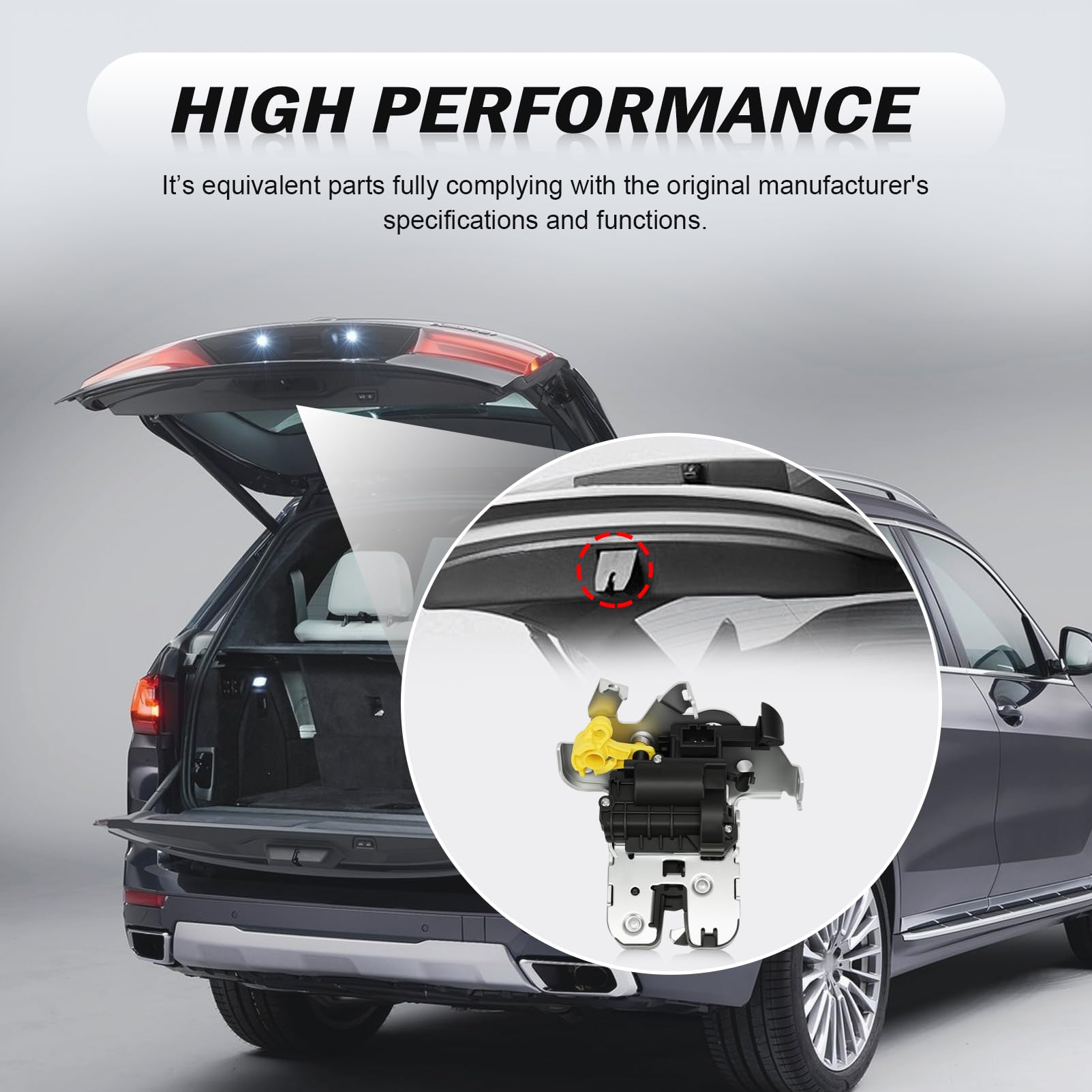 Cerradura de portón trasero con microinterruptor. Compatible con Passat, Superb, Kodiaq, Scala, Kamiq, Ateca, Leon, A3, S3, RS3, A4, S4, A5, S5, A6, S6, A8, S8, Q2, Q5, Q7, Q8, 3G0827506F 4M0827506B