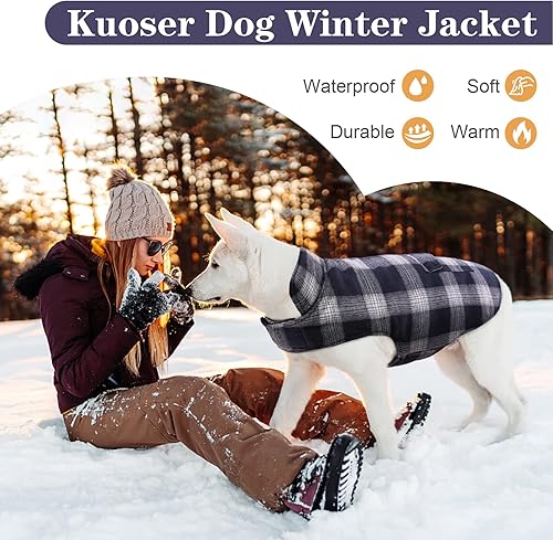 Miniatura 6 de Kuoser - Abrigo de invierno para perro de estilo británico, resistente al viento, ropa para perros, chaquetas para perros, chaleco para perros