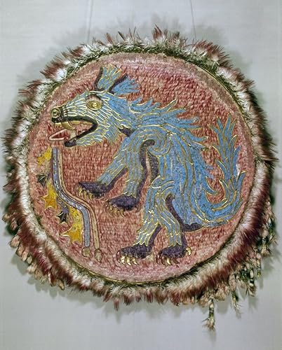 Póster de escudo Montezuma Ii decorado con plumas que pertenecían al emperador azteca Montezuma Ii (C1480-1520)