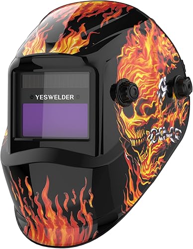 YESWELDER Casco de soldadura de oscurecimiento automático con energía solar de color verdadero, sombra ancha 49-13 para TIG MIG ARC Weld Hood Helmet