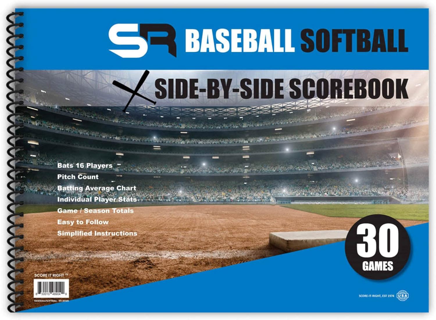 Score It Right Side By Side Baseball/Softball Scorebook